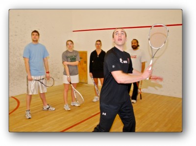 David shows how to return a high backhand